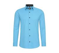 Rusty Neal Herren-Hemd Premium Slim Fit Langarm Stretch Kontrast Hemd Business-Hemden Freizeithemd, Größe S-6XL:M, Farbe:Türkis