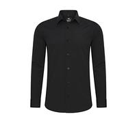 Rusty Neal Herren-Hemd Premium Slim Fit Langarm Stretch Kontrast Hemd Business-Hemden Freizeithemd, Größe S-6XL:L, Farbe:Schwarz