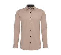 Rusty Neal Herren-Hemd Premium Slim Fit Langarm Stretch Kontrast Hemd Business-Hemden Freizeithemd, Größe S-6XL:4XL, Farbe:Beige