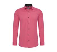 Rusty Neal Herren-Hemd Premium Slim Fit Langarm Stretch Kontrast Hemd Business-Hemden Freizeithemd, Größe S-6XL:5XL, Farbe:Pink