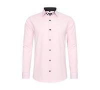 Rusty Neal Herren-Hemd Premium Slim Fit Langarm Stretch Kontrast Hemd Business-Hemden Freizeithemd, Größe S-6XL:L, Farbe:Rosa