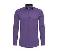 Rusty Neal Herren-Hemd Premium Slim Fit Langarm Stretch Kontrast Hemd Business-Hemden Freizeithemd, Größe S-6XL:5XL, Farbe:Lila