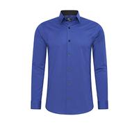 Rusty Neal Herren-Hemd Premium Slim Fit Langarm Stretch Kontrast Hemd Business-Hemden Freizeithemd, Größe S-6XL:5XL, Farbe:Sax