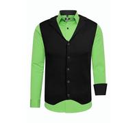 Langarmhemd RUSTY NEAL, Herren, Gr. 6XL, EURO-Größen, grün, 60% Baumwolle, 37% Polyester, 3% Elasthan, mehrfarbig, casual, Langarm, Hemden, inklusive Langarmhemd und Weste (45358830-6XL) grün