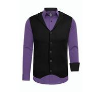 Langarmhemd RUSTY NEAL, Herren, Gr. 6XL, EURO-Größen, lila, 60% Baumwolle, 37% Polyester, 3% Elasthan, mehrfarbig, casual, Langarm, Hemden, inklusive Langarmhemd und Weste (52515838-6XL) lila