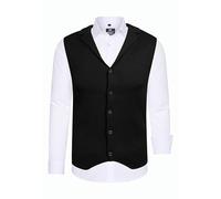 Langarmhemd RUSTY NEAL, Herren, Gr. S, EURO-Größen, weiß, 60% Baumwolle, 37% Polyester, 3% Elasthan, mehrfarbig, casual, Langarm, Hemden, inklusive Langarmhemd und Weste (14756838-S) weiß