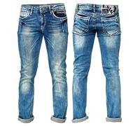Rusty Neal Jeanshose im angesagten Used-Look, Blau