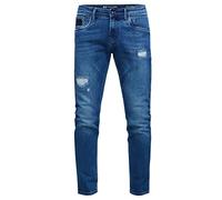 Rusty Neal Herren Jeans-Hose 'Tori Slim Fit Streetwear Jeans Destroyed Denim Blue Black Grey Stretch-Jeans 235, Farbe:Royal Blue, Größe Jeans L32:33W / 32L