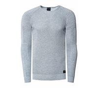 Strickpullover RUSTY NEAL, Herren, Gr. L, grau (hellgrau), 50% Polyacryl, 50% Baumwolle, unifarben, normal, Rundhals, Pullover, mit modernem Rundhalsausschnitt (99068049-L) hellgrau