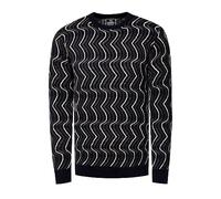 80er-Design Feinstrick Rundhals-Pullover L