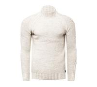 Strickpullover RUSTY NEAL, Herren, Gr. S, beige (ecru), 75% Polyacryl, 25% Baumwolle, unifarben, normal, hoch geschlossener Ausschnitt, Langarm, Pullover, mit elegantem Stehkragen (93406267-S) ecru