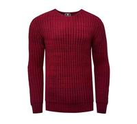 Rusty Neal Herren Pullover Grob-Strick Neon Pullover Streetwear-Basics Langarm Strick-Pullover 392, Farbe:Rot, Größe S-3XL:L
