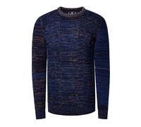 Strickpullover RUSTY NEAL, Herren, Gr. XXXL, blau, 70% Polyacryl, 30% Baumwolle, mehrfarbig, casual, normal, Rundhals, Langarm, Pullover, mit meliertem Design (13416754-XXXL) blau
