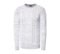 Grobstrick mit Kontrastfarben Rundhals-Pullover XL
