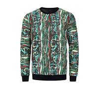 Rusty Neal Herren Streetwear 90er Sweater New York Hoody Regular Fit Sweatshirt Rundhals Sweat 132, Farbe:Grün, Größe S-3XL:3XL