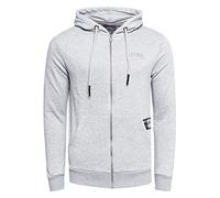 Rusty Neal Herren Sweat-Jacke Streetwear Kapuzen-Jacke Melierte Langarm Sweater mit Branding Premium-Basics 157, Farbe:Grau, Größe S-3XL:M
