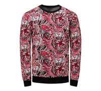 Rusty Neal Herren Sweatshirt Langarm Roter Tiger Sweater Streetwear Clubfashion Sweatshirt 147, Größe S-6XL:2XL, Farbe:Weinrot