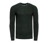 Strickpullover RUSTY NEAL, Herren, Gr. XL, grün (dunkelgrün), 50% Baumwolle, 50% Polyacryl, unifarben, normal, Rundhals, Pullover, in sportlichem Design (28562962-XL) dunkelgrün