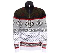 Strickpullover RUSTY NEAL, Herren, Gr. XXL, grün (weiß, grün), 70% Polyacryl, 30% Baumwolle, mehrfarbig, Casual, normal, ohne Ausschnitt, Pullover, mit winterlichem Muster (30298739-XXL) weiß, grün