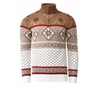 Strickpullover RUSTY NEAL, Herren, Gr. M, braun (weiß, braun), 70% Polyacryl, 30% Baumwolle, mehrfarbig, unifarben, casual, normal, ohne Ausschnitt, Langarm, Pullover, mit winterlichem Muster (7953146