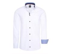 Langarmhemd RUSTY NEAL, Herren, Gr. M, EURO-Größen, weiß, 97% Baumwolle, 3% Elasthan, unifarben, casual, Langarm, Hemden, im trendigen Kontrast-Design (72360240-M) weiß