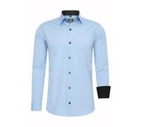 Rusty Neal Herren-Hemd Premium Slim Fit Langarm Stretch Kontrast Hemd Business-Hemden Freizeithemd, Größe S-6XL:6XL, Farbe:Hell Blau