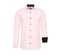 Rusty Neal Herren-Hemd Premium Slim Fit Langarm Stretch Kontrast Hemd Business-Hemden Freizeithemd, Größe S-6XL:L, Farbe:Rosa