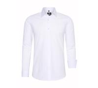 Rusty Neal Herren-Hemd Premium Slim Fit Langarm Stretch Kontrast Hemd Business-Hemden Freizeithemd, Größe S-6XL:XL, Farbe:Weiß