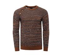 Rusty Neal - Pullover Herren Kragen Rund Boutonner Pullover Winter Antiquitäten Stricken Grobstrick Heiß Rundhals Einfach Chandaille, Idee Geschenke Noel, Valentinstag 13363 - Brown, S