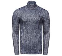 Rusty Neal Rollkragen Herren Strick-Pullover aus Wolle Stretch Langarm Stehkragenpullover 353, Größe S-6XL:2XL, Farbe:Marine