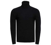 Rusty Neal Rollkragen-Pullover Herren Fein-Strick Rolli Stehkragen Pulli im Biker Stile 380, Größe S-6XL:S, Farbe:Schwarz
