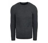 Strickpullover RUSTY NEAL, Herren, Gr. 4XL, grau (anthrazit), 70% Polyacryl, 30% Baumwolle, unifarben, casual, normal, Rundhals, Langarm, Pullover Grobstrickpullover, in modischem Grobstrick-Design (1