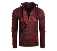 RUSTY NEAL® Strickpullover mit stylischem Ausschnitt, rot, M Anthrazit