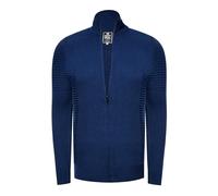 Feinstrick im Biker-Stile Slim Fit Strick-Jacke 2XL