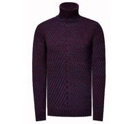 Rusty Neal Strickpullover Herren Regular Fit Rollkragen Grob-Strick-Pullover Kontrastpulli 439, Farbe:Marine, Größe S-3XL:S