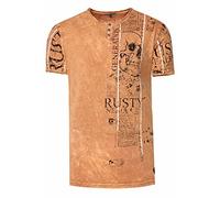 Henley T-Shirt mit Knopfleiste und Seitlichen Front Prints 2XL