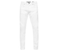 White Denim Jeans Hose "MELVIN" Slim Fit Cotton-Stretch 38W/34L
