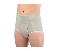 Rutschfeste elastischer Herren Slip GESCHLOSSEN - Farbe: grau - Art. 316 Größe 3 > 81-85 cm