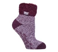 Rutschfeste, niedrig geschnittene Thermo-Slipper-Bettsocken für Damen mit Griffen 4-6,5