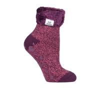 Rutschfeste, niedrig geschnittene Thermo-Slipper-Bettsocken für Damen mit Griffen 4-6,5