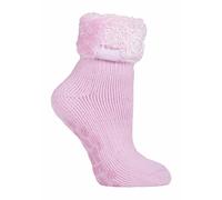 Rutschfeste, niedrig geschnittene Thermo-Slipper-Bettsocken für Damen mit Griffen 4-6,5