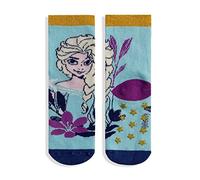 Lurex 5686 Rutschfeste Socken für Mädchen, Motiv: Die Eiskönigin Elsa und Anna aus Baumwolle, blau, 23-26