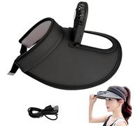 Ruutcasy Sonnenblende-Mütze mit Ventilator, USB-Ventilators, Sonnenblende-Mütze, Visier-Ventilators, Visier-Ventilator für alle Erwachsenen, Schwarz