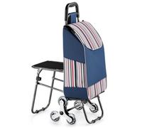 RUVOO Einkaufswagen Treppensteiger Trolley Gehhilfen Für Senioren, Rollender Gehwagen, Tragbarer Einkaufswagen Mit Sitz Für Ausruhen, Klettern, Treppenwagen Einkaufstrolley Klappbar