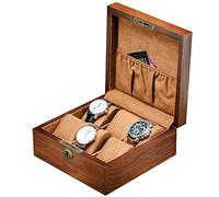RUVOO Uhrenrolle Uhrenbox Uhrenhalter Uhrenbox Aus Holz Mit 6 Fächern, Aufbewahrungsbox Für Uhren, Schmuck, Gitter, Aufbewahrungsbox, Quadratisch Uhrenetui Uhrenaufbewahrung