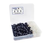 RuWfpz Sicherheitsaugen für Häkeltiere Amigurumi 12mm - 100 Stück Puppenaugen Häkel Amigurumi Augen für Kuscheltiere, Schwarz Kunststoff Teddyaugen Knopfaugen zum annähen