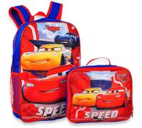 Ruz Disney Cars Kinder-Rucksack, 40,6 cm, mit abnehmbarem Lunchbox-Set, Lightning McQueen, Schule, gro
