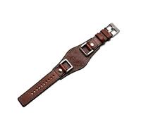 RWCCCRW Echtes Leder für Fossil JR1157 Uhrenarmband-Zubehör. Armband im Vintage-Stil mit Edelstahlverbindung, 24 mm Uhrenarmbänder