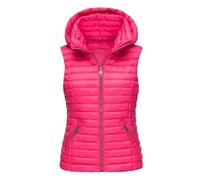 RWGSNB Ärmellose Weste Damen Damen Steppweste Kapuze Dick Lässig Ärmellos Winterjacke Leichter Outdoor Mantel Durchgehendem Reißverschluss und Tasche Rosarot Größe S