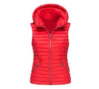 RWGSNB Ärmellose Weste Damen Damen Steppweste Kapuze Dick Lässig Ärmellos Winterjacke Leichter Outdoor Mantel Durchgehendem Reißverschluss und Tasche Rot Größe S